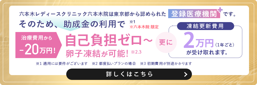 卵子凍結 助成金利用で自己負担ゼロ 詳しくはこちら