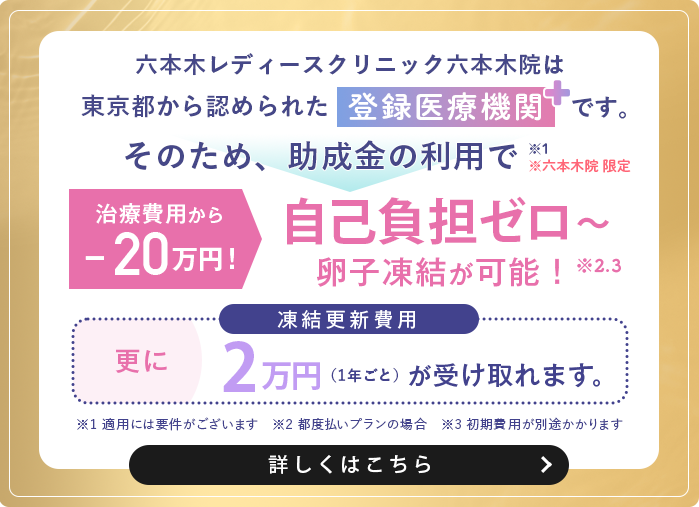 卵子凍結 助成金利用で自己負担ゼロ 詳しくはこちら