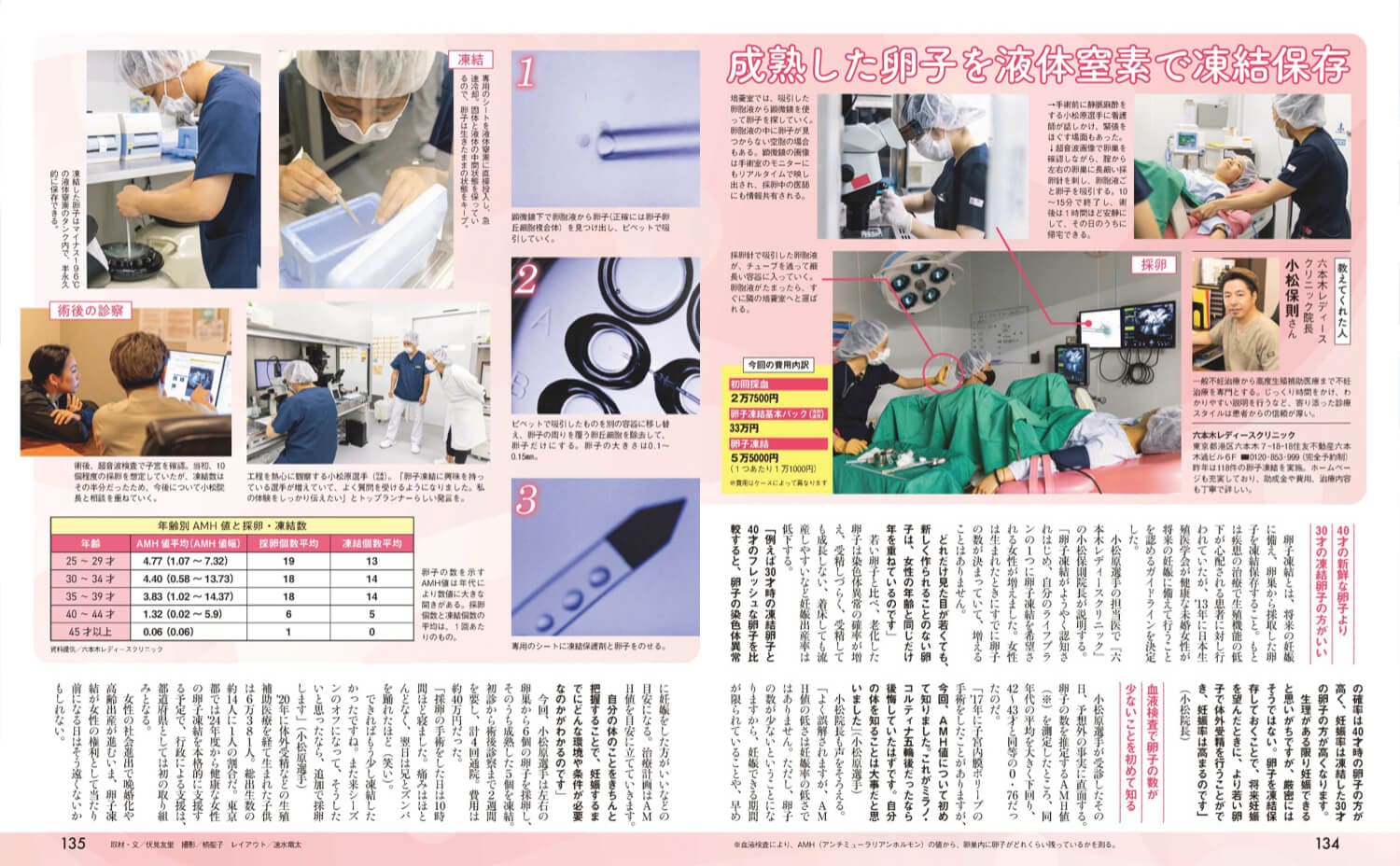 女性セブン9月7日号 成熟した卵子を液体窒素で凍結保存